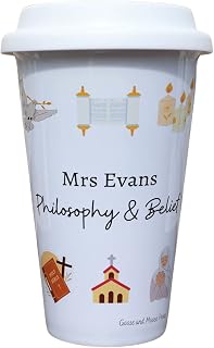Personalised Philosophy & Belief Teacher Travel Mug - Gift for Religion Lover - Personalised PB Student Thermal Ceramic Insulated Travel Mug