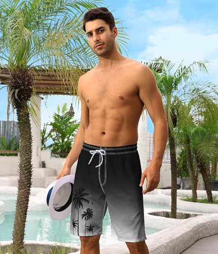 Mens Swim Trunks with Compression Liner 9" Swim Trunks Quick Dry Surfing Beach Shorts Hawaii Sports Shorts2