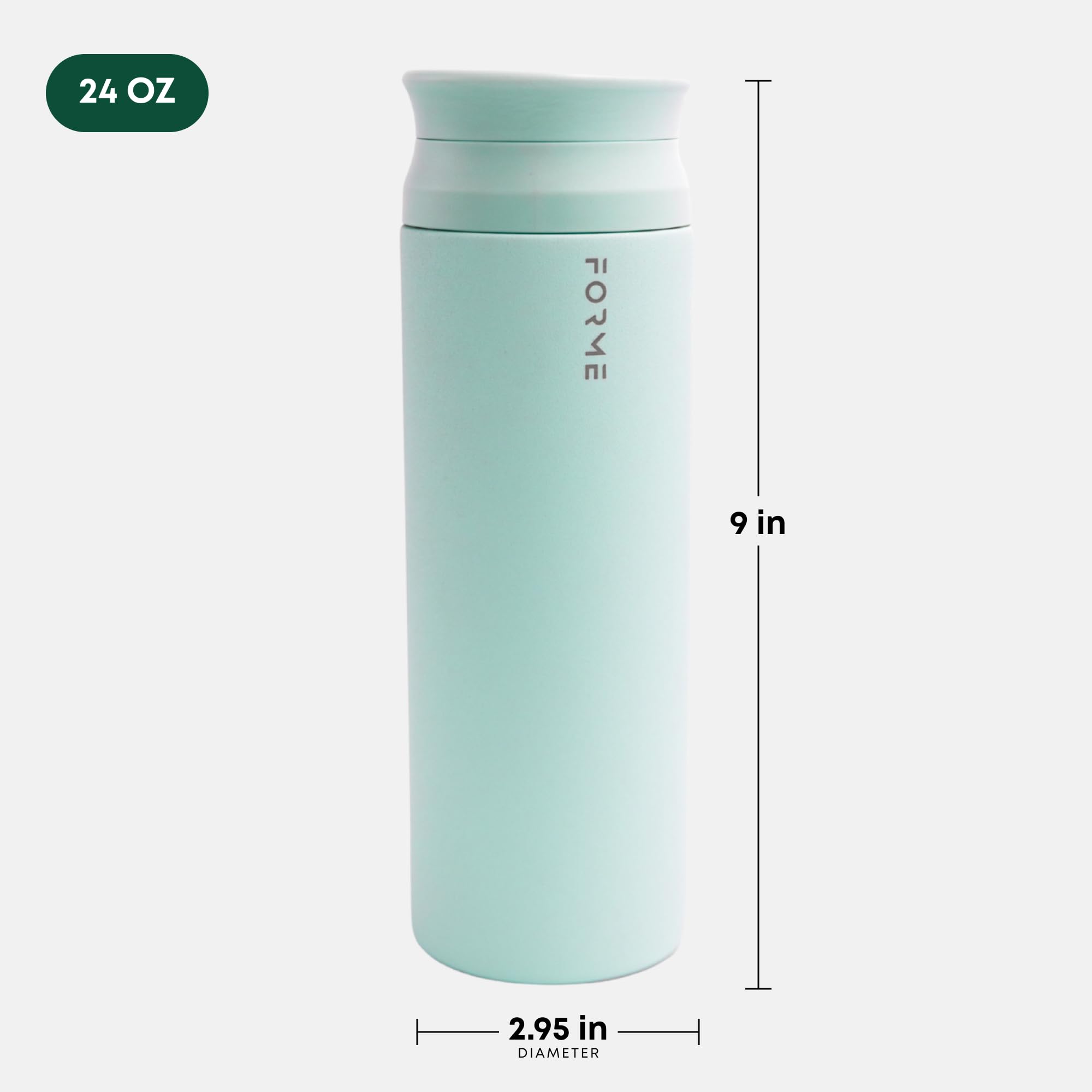 FORME Shaker, shaker à protéines en acier inoxydable de 700 ml, à double paroi isolé sous vide, boissons froides et chaudes, silencieux et anti-fuite, s'adapte à la plupart des porte-gobelets (brume
