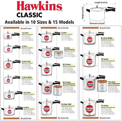 Hawkins HACL3T New Classic Cooker 3 L / 3.15 Quart Tall, Small, Silver