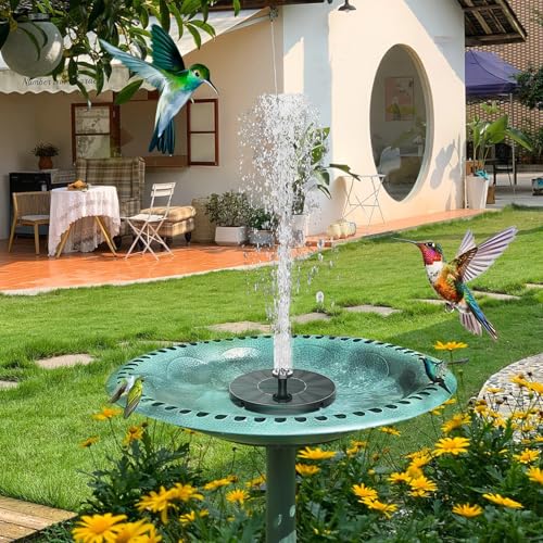 Sprifityy Solar Springbrunnen für Außen, Solarbrunnen für Draussen mit 7 Fontänenstile, Solar Schwimmender Fontäne Pumpe, Solar Wasserpumpe für Garten, Teich, Fisch-Behälter, Vogelbad, Schwimmbecken