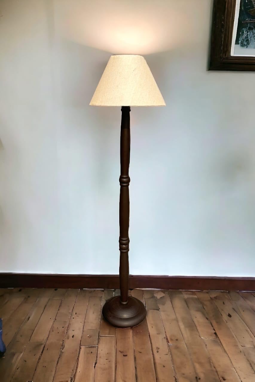 Classic Floor Lamp for Living Room, Bedroom, and Office, Dark Brown Classic Floor Lamp Best for Room Decor (Pack of One,Wood)-image-12