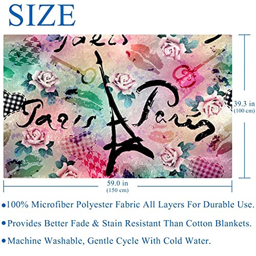 Couverture douce et chaude Paris Tour Eiffel 150 x 200 cm multicolore - 6