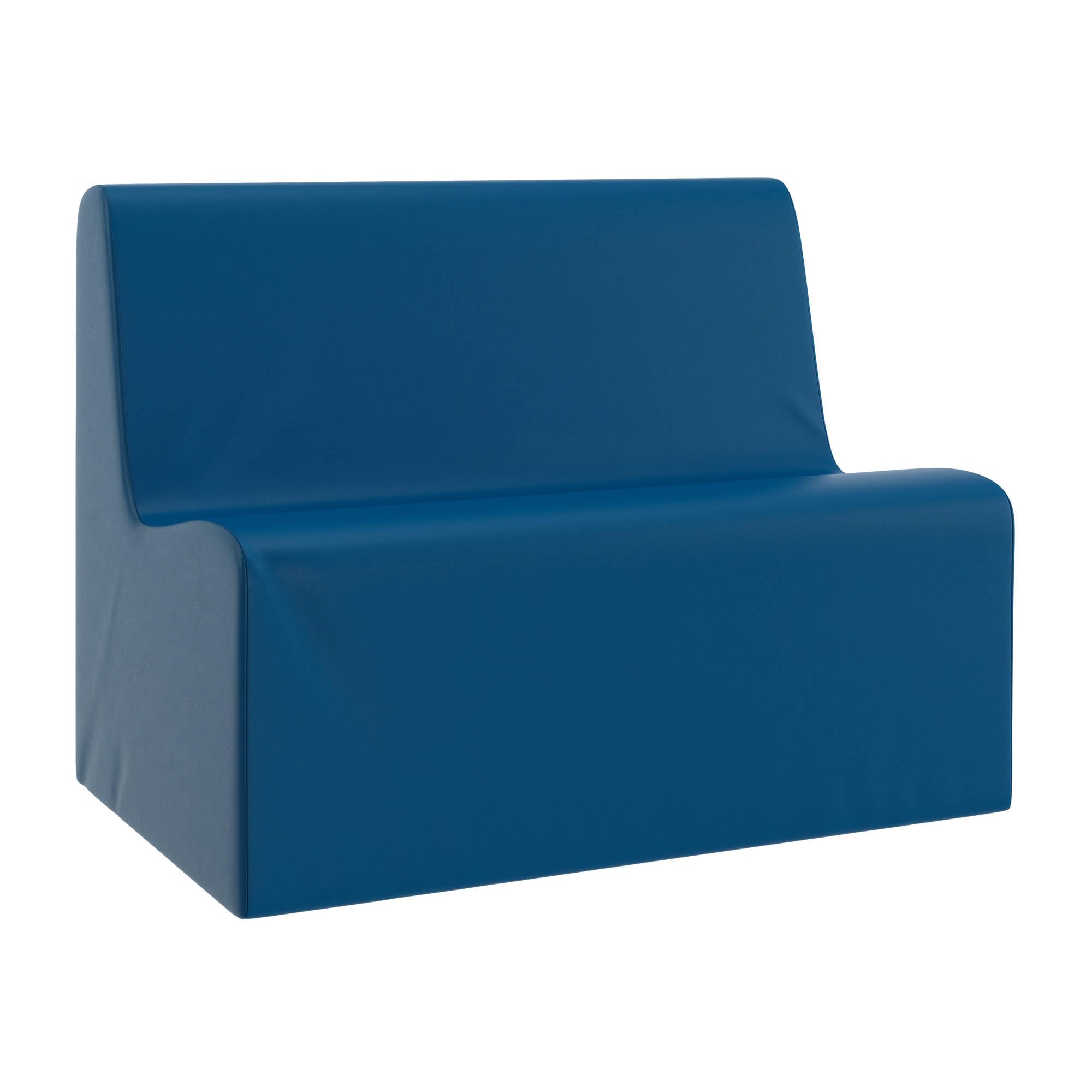 Children's Factory Large Contour Sofa, Mix-and-Match Kids Chairs, Sofas, Corner Ottomans and Cubes, Foam-Filled and Water-Resistant, Flexible Seating for Classroom Elementary, Blue Kids Couch