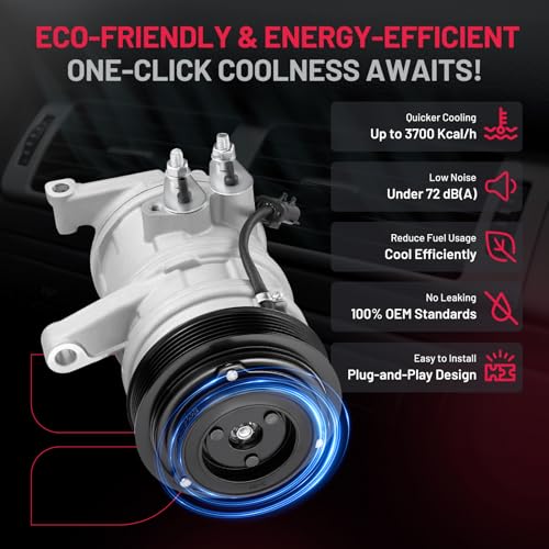 BDFHYK 68357 Air Conditioning A/C Compressor with Clutch Compatible with Jeep Grand Cherokee 2005-2007, Commander 2006-2007, Compatible with Chrysler Aspen 2007, 3.7L 4.7L