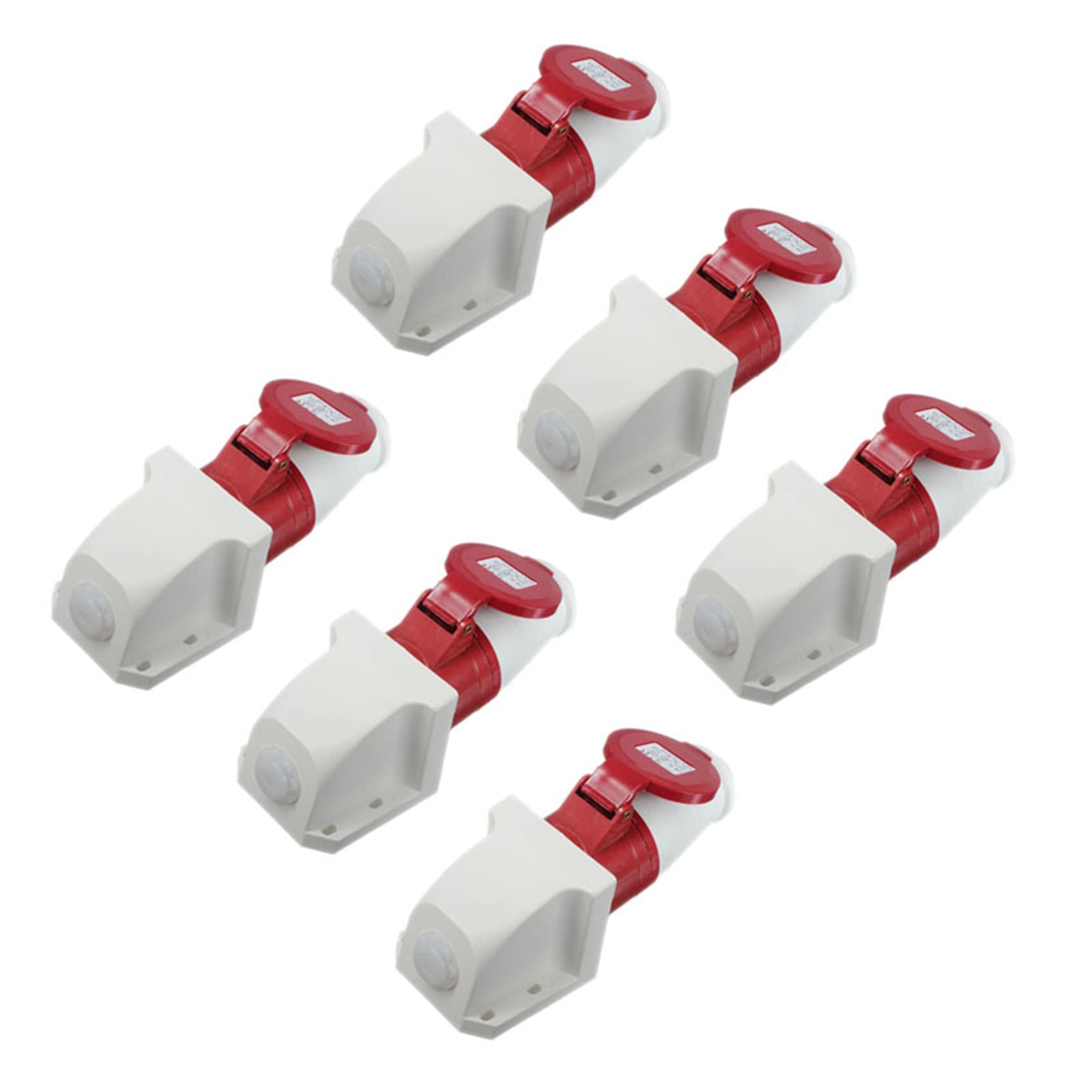 Jnchdghwa 6X 16 Amp 5Pin Plug & Socket Weatherproof IP44 3 Phase 380-415V 3P + N + Earth 16A