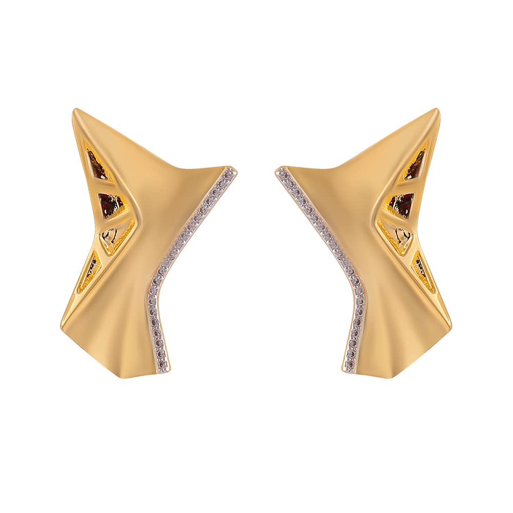 Gold Rhodium-Plated Cubic Zirconia Plate Drop Earrings For Women - Review, Price and Buying Guide