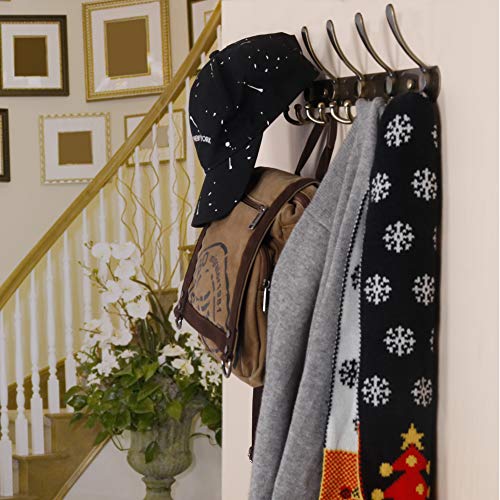 image for Dseap Wall Mounted Coat Rack - 5 Tri Hooks, Heavy Duty, Stainless Stee