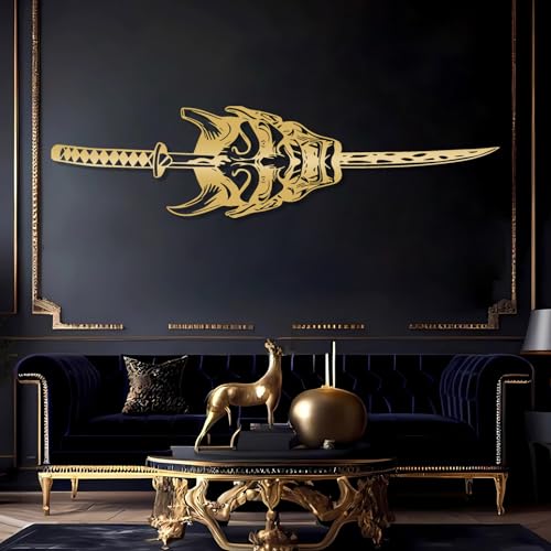 Katana japonais en métal LARNT pour une décoration murale japonaise unique et moderne