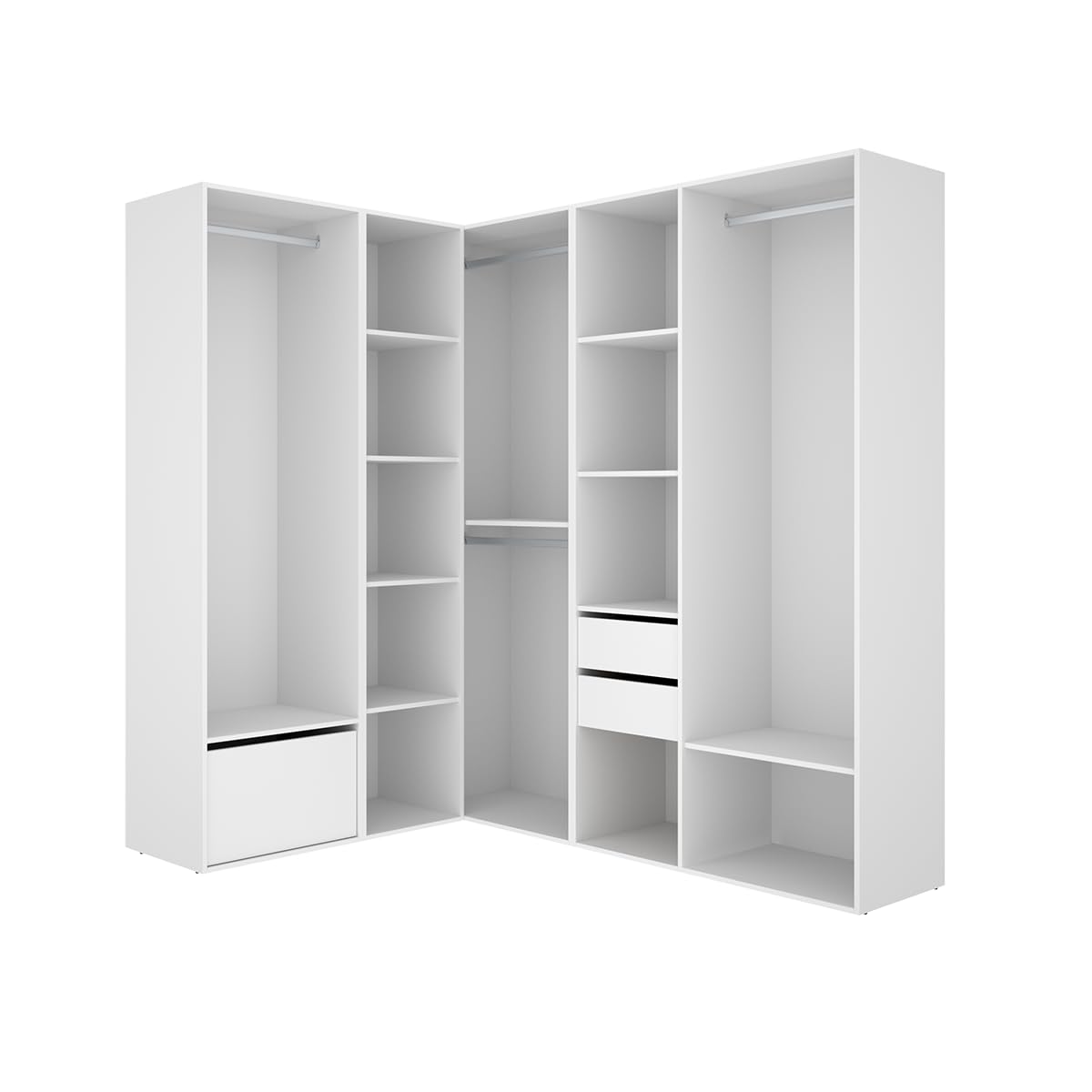 DEKIT Grupo RIMOBEL-Conjunto Armario-VESTIDOR Rincon con Trasera Reversible