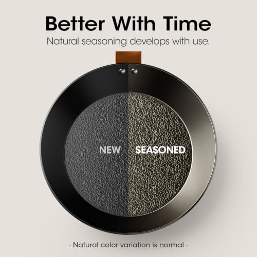 Image of 8 Inch Preseasoned Carbon Steel Frying Pan, Snowflake Texture