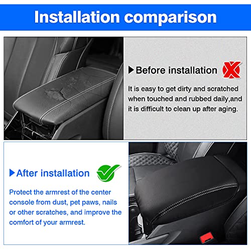Image of Autorder Center Console Armrest Cover for 2021-2025 2026 Jeep Grand Cherokee L Accessories Armrest Cover Anti-Scratch Middle Console Pad Leather Armrest Protector