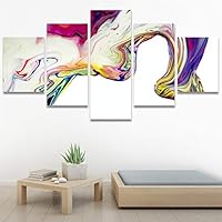 SIGNWIN 5 Panel Canvas Wall Art Abstract Closeup Digital Art Modern Artwork for Home Decorations Ready to Hang - 60