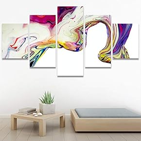 SIGNWIN 5 Panel Canvas Wall Art Abstract Closeup...