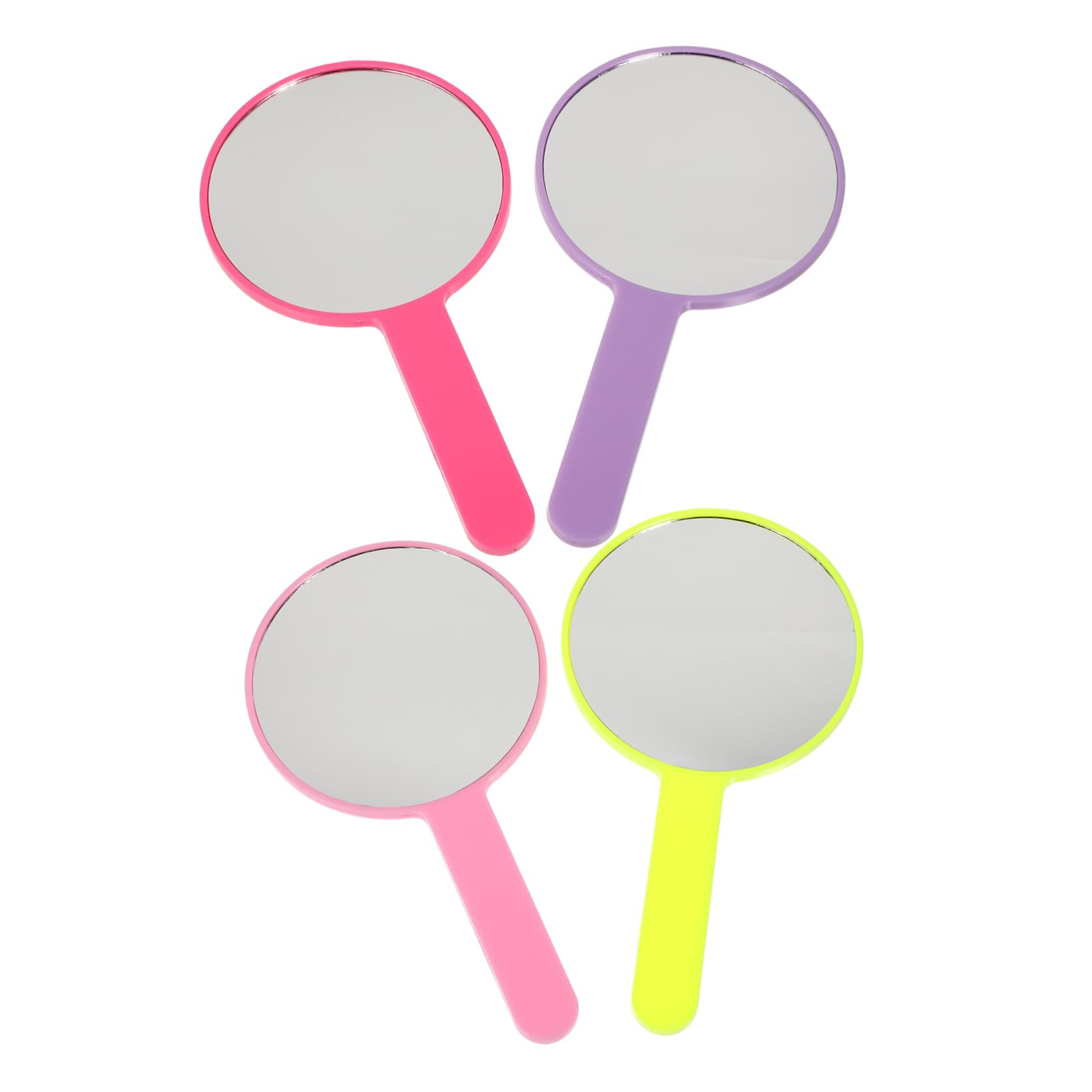Miroir de maquillage portable rond à poignée ergonomique POPETPOP, 8 pièces