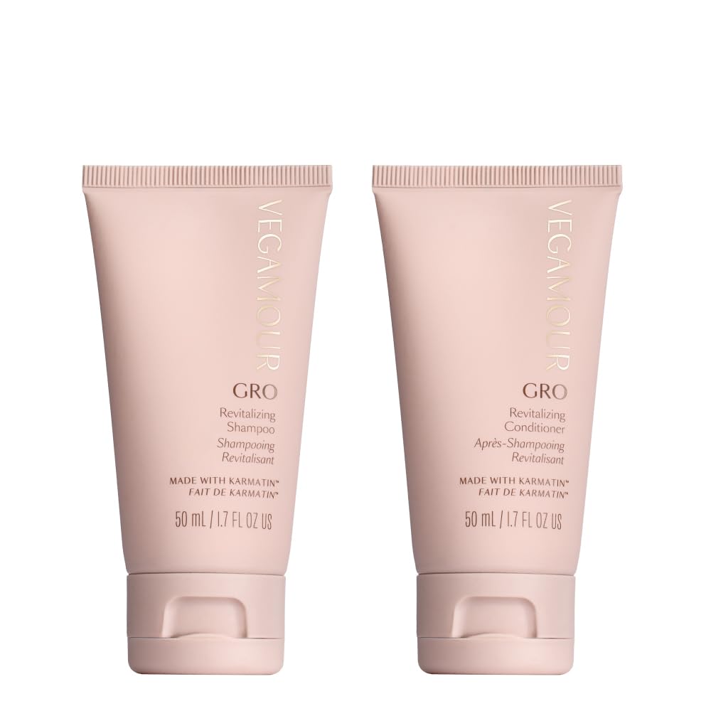 VEGAMOUR GRO Revitalizing Shampoo and Conditioner Duo Kit, Supports Thicker, Fuller Looking Hair, Formulated Without Sulfates for Thinning Hair with Vegan Keratin, Natural Citrus Scent