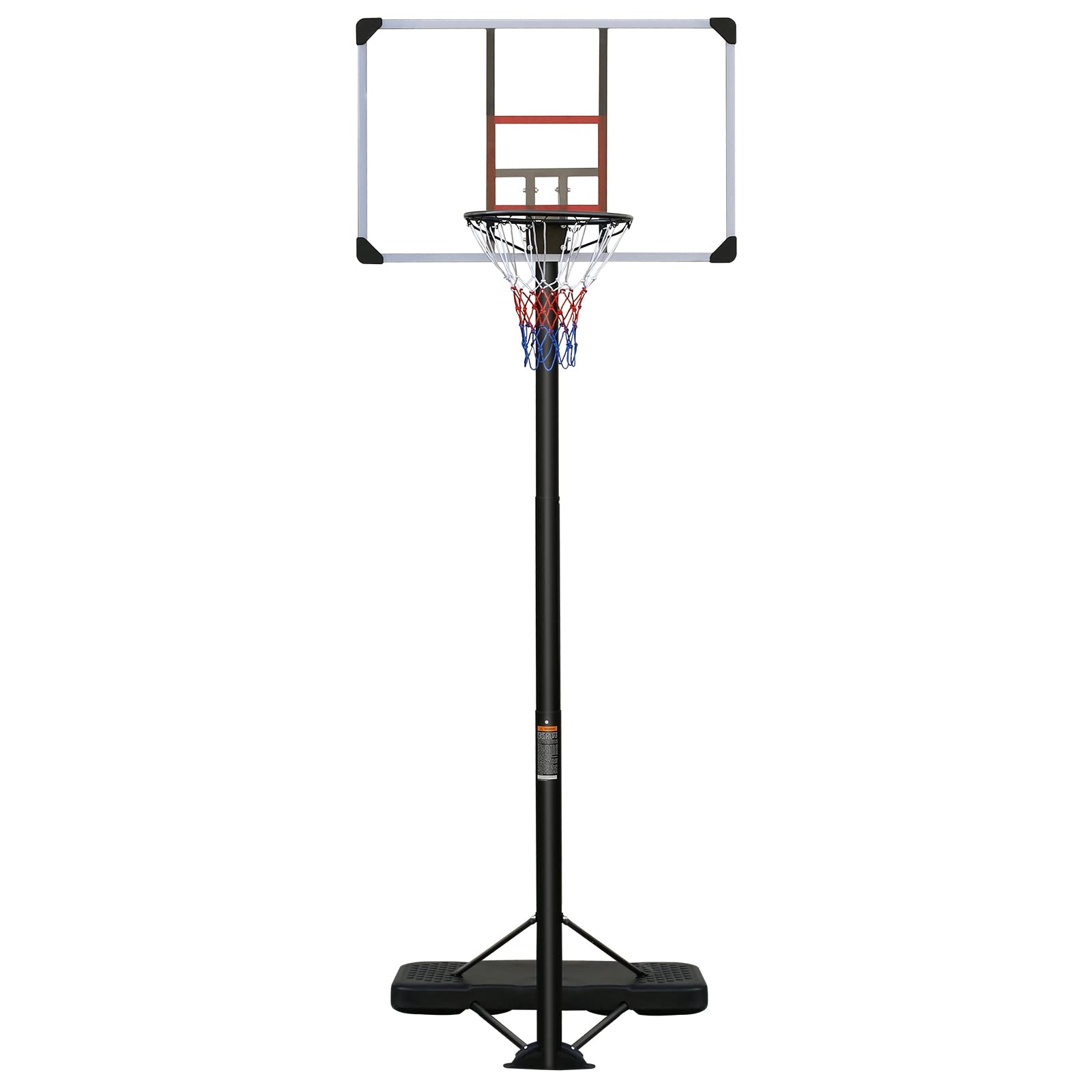 Portable Basketball Hoop System Height Adjustable Basketball Stand for Teens Adults Indoor Outdoor w/Wheels, 43 Inch Backboard