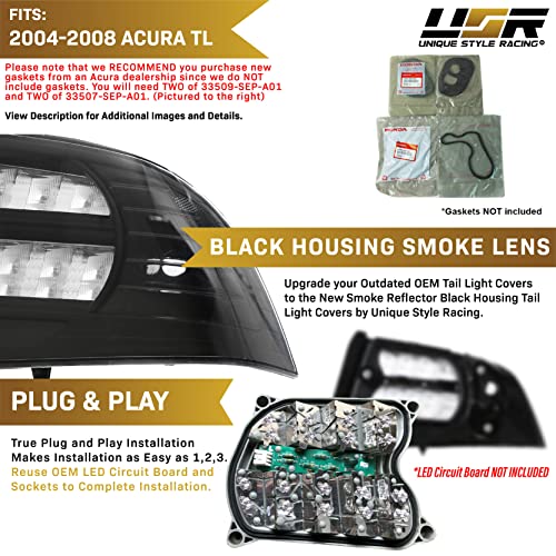 USR DEPO JDM Tail Lights | 2004–2008 Acura TL Black Housing Smoke Lens - Image 5