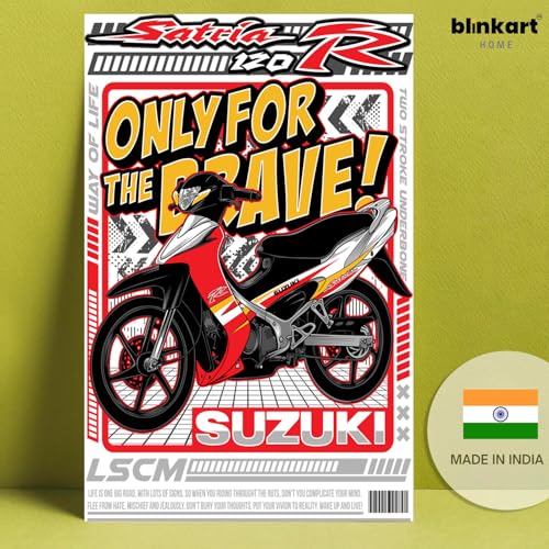 Image of BLINKART Suzuki Satria 120Car Posters Sticker Gift Items for Boys Room Wall Decor || Comes with Double-Sided Tape|| Decoration Bedroom Living Room Office Studio Decor | 12x18 In (A3) - CAR-250