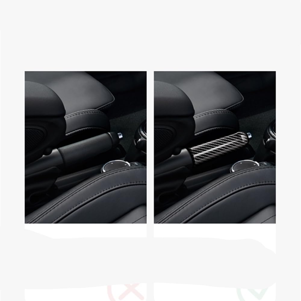 Schwarz Konsole Feststellbremse Abdeckung für Mini Cooper F55 F56 F57 Kohlefaser