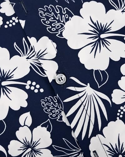 Image of Hawaiian Shirt for Men Tropical Shirts Summer Beach Button Down Short Sleeve Luau Aloha Floral Cruise Vacation Outfit 2026