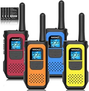 Walkie Talkies, NXGKET Walkie Talkies for Adults Long Range 4 Pack, 22 Channels Two-Way Radios FRS VOX, Walky Talky Rechargeable with Li-ion Battery USB Charger Auto Squelch for Biking Camping Hiking