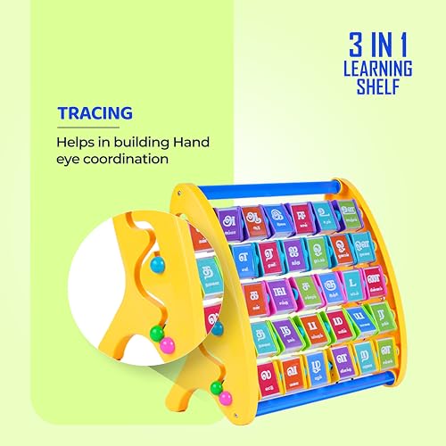 Image of FLYI STEM 3-in-1 Educational Toy Set for Kids | 3+ Years | Tamil Letters with Images | Activity Toy | Learning Shelf Toys, Lacing & Tracing Toy | Montessori | Return Gift Toys