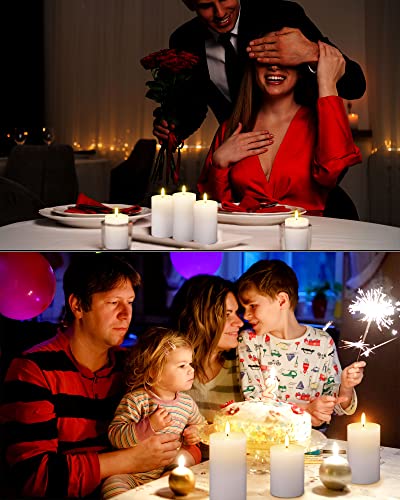Image of Leelosp 6 Pack Flameless Candles with Remote Timer, Battery Operated Flickering Flameless Candles Bulk Flat Top Pillar LED for Wedding Festival Outdoor Home Decor D 3'' H 4'' 5'' 6''(White)
