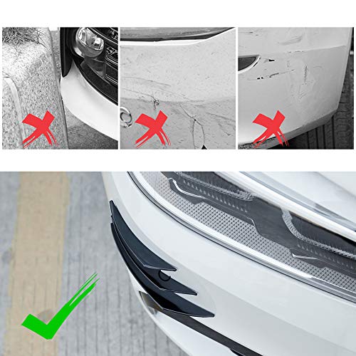 Tomall 6Pcs Universal Car Front Bumper Lip Splitter Black Exterior Soft Rubber Fins Spoiler Canards Kit For Car Body Auto Anti-Collision Strip Decoration Accessories Stickers For Car (Black) #TOP3