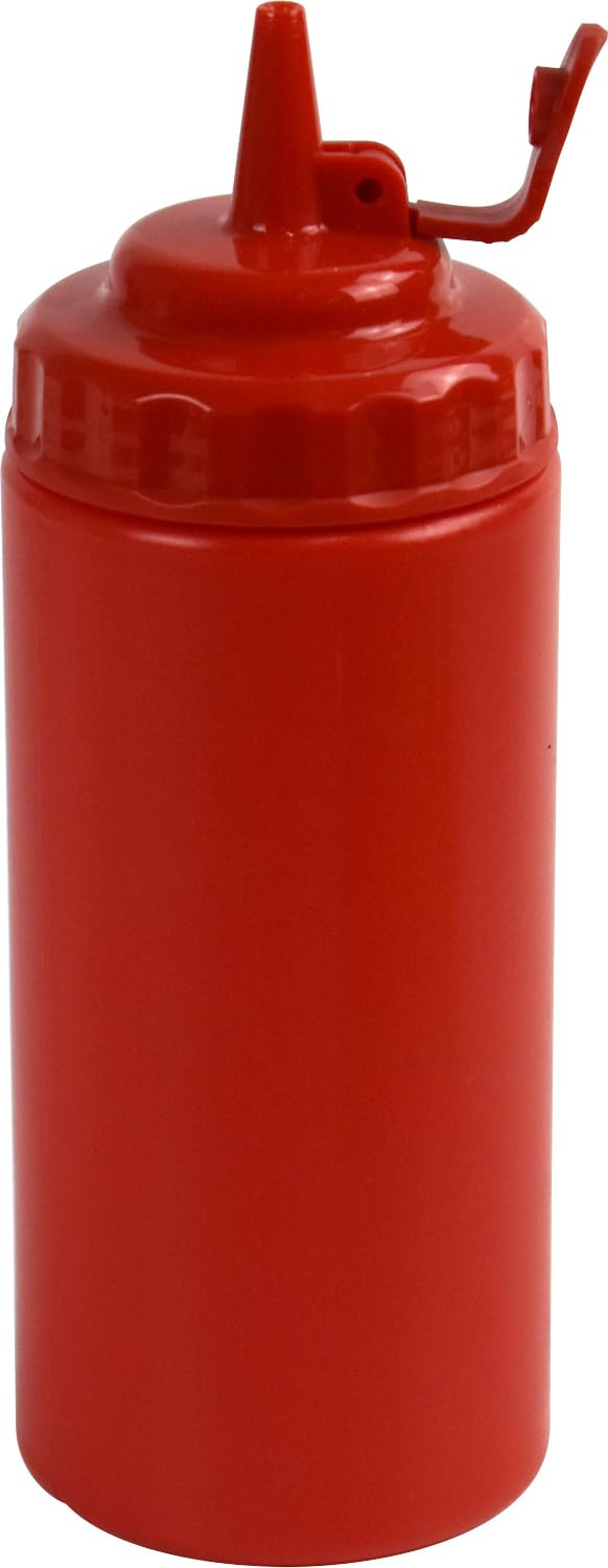 Sterling Ventures Red Plastic Squeezable Sauce Dispenser Colou Squeeze Bottle 500Ml (Red)