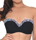 Curvy Kate Damen Galaxy Bandeau Bikini Bikinioberteil, Black (Multi Print), 65D