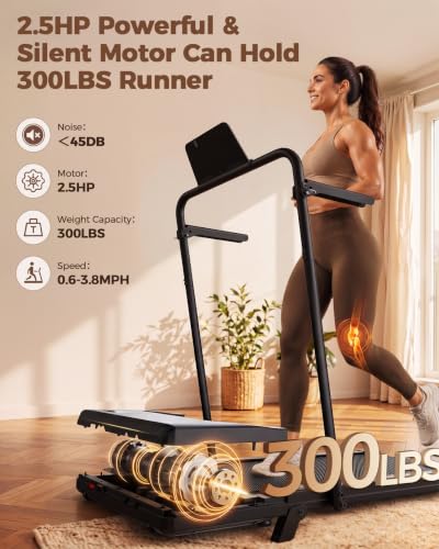 Image of Superun Walking Pad with 6% Incline, Under Desk Treadmill for Home Office, 3 in 1 Portable Walking pad Treadmill with Remote Control, 2.5HP Quiet Mini Treadmills, 300 lbs Capacity