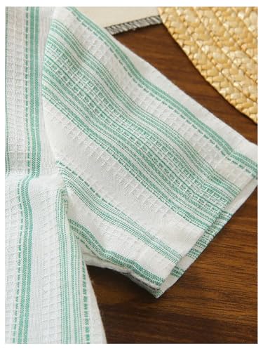 Image of SweatyRocks Boy's 2 Piece Summer Vacation Outfits Short Sleeve Collar Button Down Shirt and Shorts Clothing Set