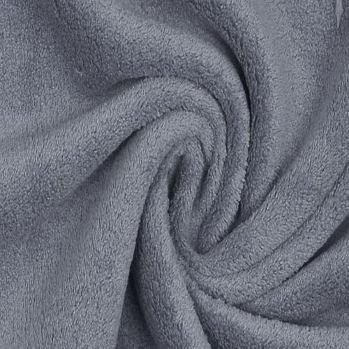 Fabrics-City gris tela de felpa suave antipilling y polar para ropa bienestar, mantas prendas cómodas, ideal niños adultos, microfelpa cálida resistente, 5221