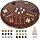 HOROW Wahoo Board Game - 20 Inch Solid Wood Board with 24 Natural Gemstone Marbles & 6 Dice，Double-Sided for 4 and 6 Players