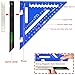 Beslands 7 inch Rafter Square with Level, Aluminum Metal Triangle Ruler Carpenter Square Woodworking Layout Tool Aluminum Triangle Tool Stainless Steel Ruler (Blue)