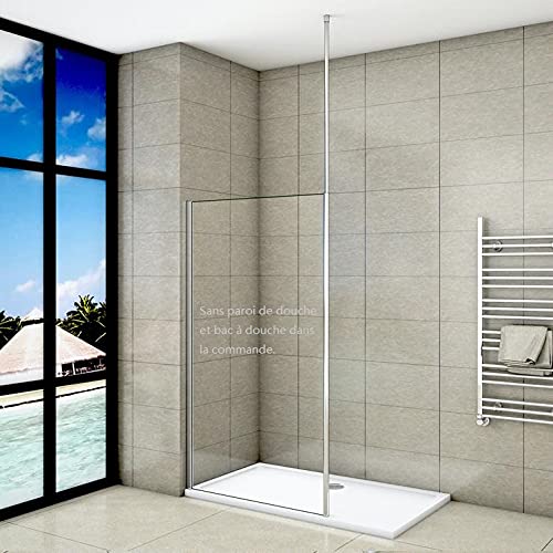 AICA barre de stabilisation au plafond extensible 203-320cm, barre de fixation cylindrique avec la finition chromée