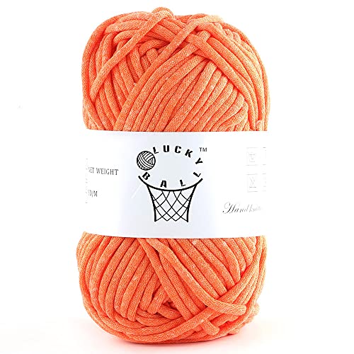 Image of 100g Yarn for Crocheting and Knitting,66yds /60m Cotton Yarn for Beginners,Cotton-Nylon Acrylic Blend Yarn for Beginners Crochet Kit Making(Bright Orange)