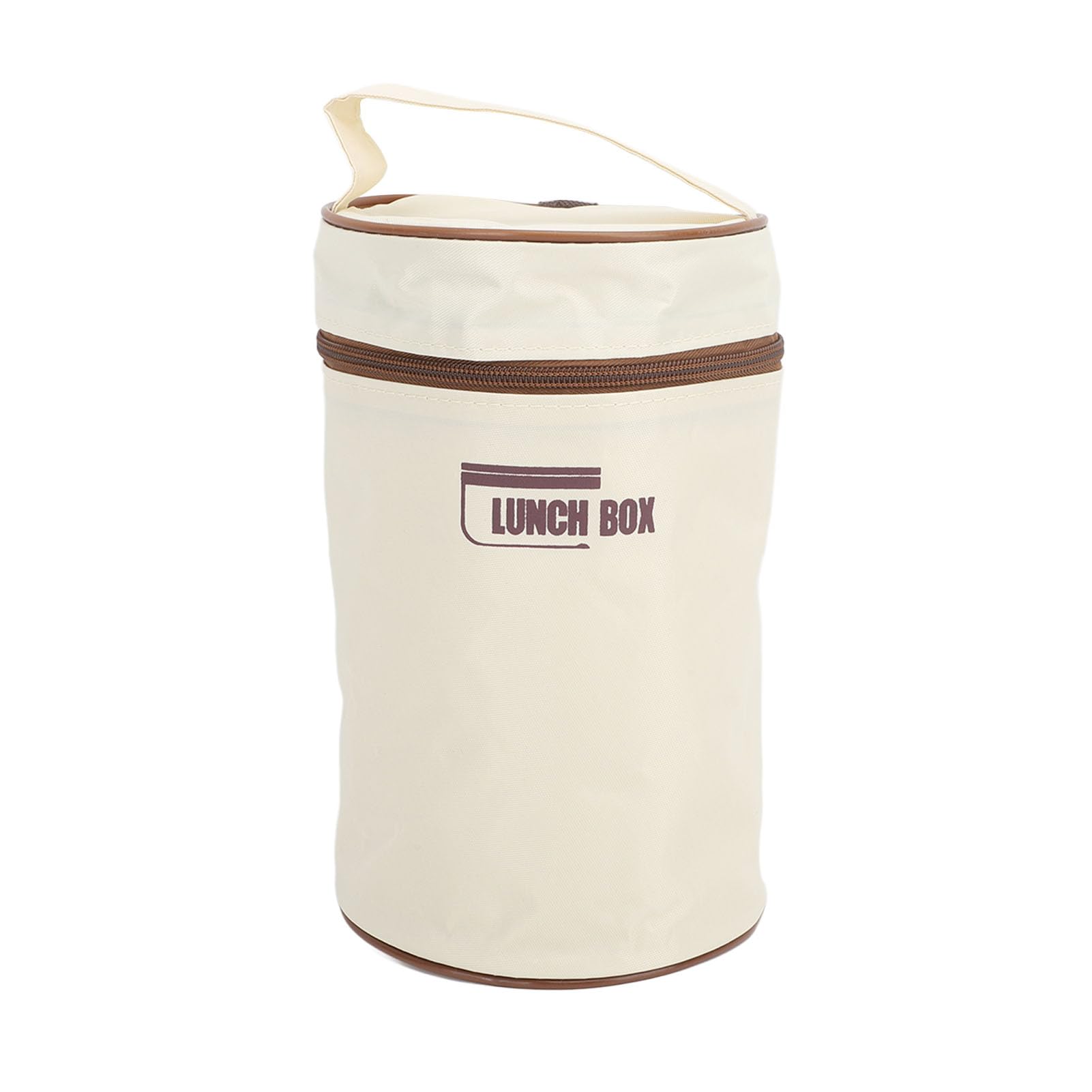 Lunchbox für Erwachsene und Kinder, isoliert, 304 Edelstahl, versiegelt, multifunktional, tragbar, rund, Thermo-Bento-Box mit Thermotasche, Beige, 3 Stück