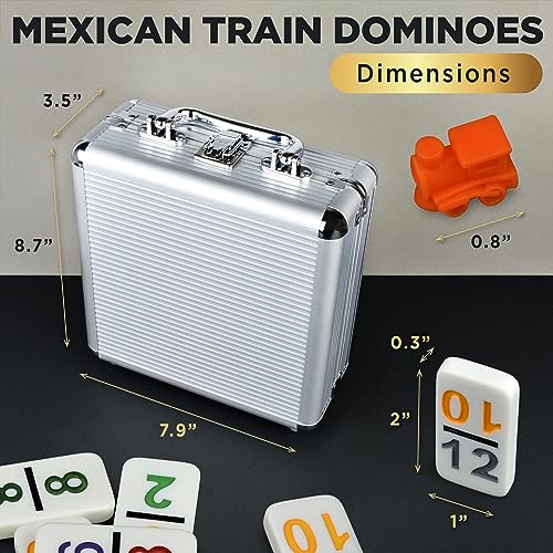 Dominoes Double 12 con números y accesorios miniatura 6
