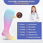 LEVSOX Plus Size Compression Socks for Women Men Wide Calf Extra Large 15-20 mmHg Knee High Sock for Nurses Pregnant Travel - Image 5
