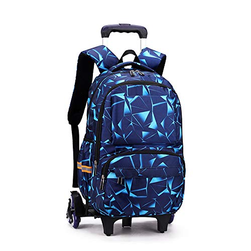 18inch Rolling Backpack for Boys Big Kids Trolley School Bags 6 Wheels Luggage for Elementary Students