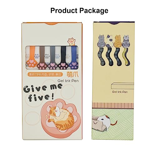 Set de 9 bolígrafos retráctiles con diseño de gato miniatura 5