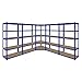 Monster Racking - 1 Rayonnage d'Angle T-Rax Bleu et 4 Rayonnages T-Rax Bleus en Acier Sans Boulons 90cm x 45cm x 180cm