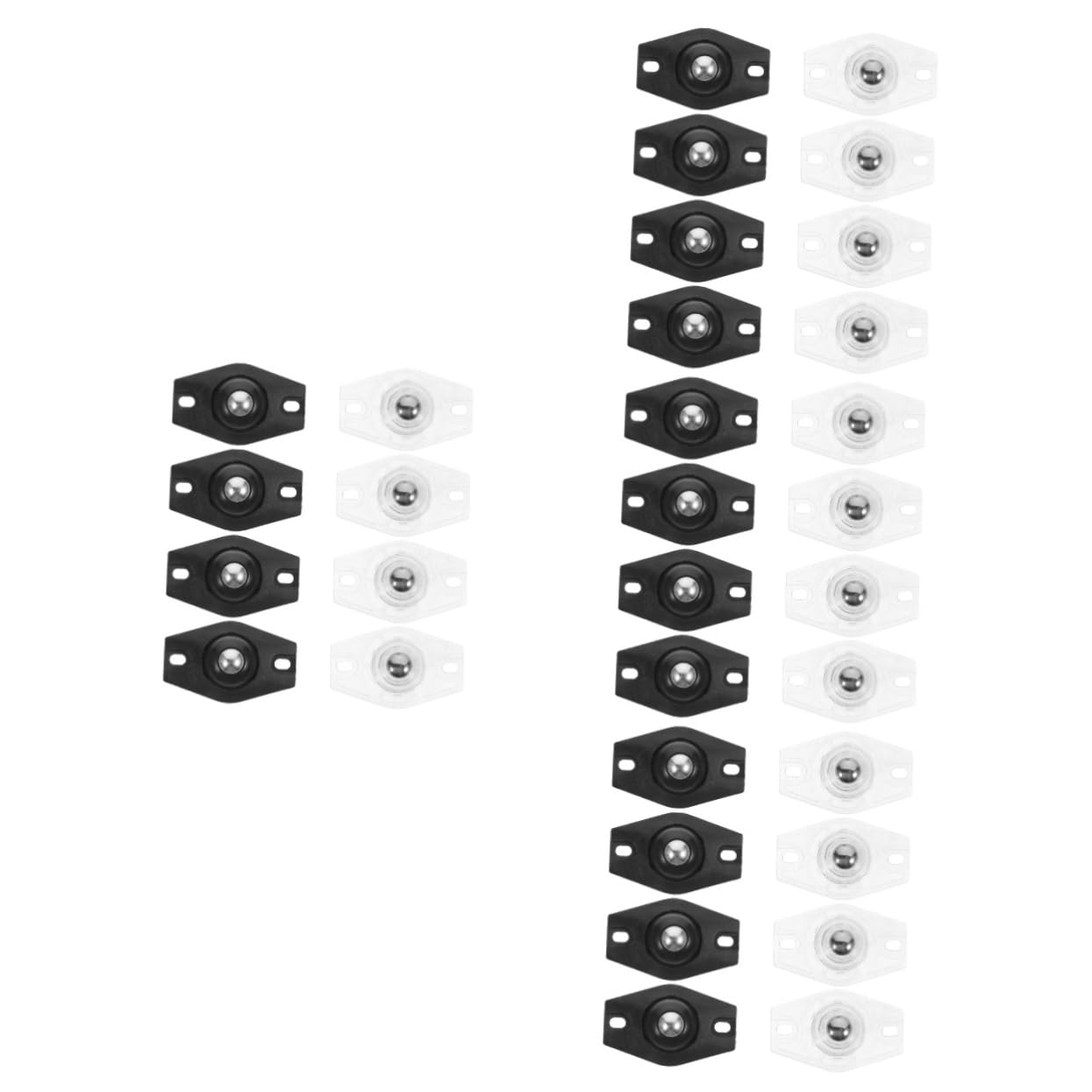 MUCKLILY 4sets Solid Caster Wheels Mini Swivel Casters Self Adhesive for Easy Installation on Storage Boxes 8pcs*4