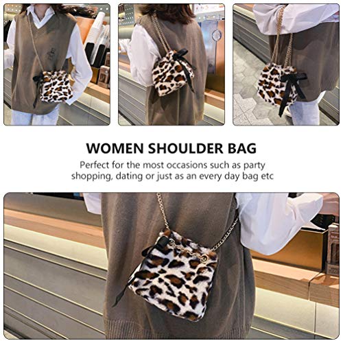 KESYOO Bolsa de Ombro de Pelúcia da Moda Bolsa de Corpo Cruzado para Mulheres Senhora (Branca)