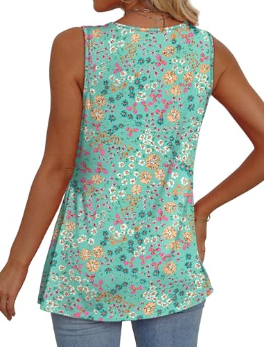 Image of OFEEFAN Womens Tank Tops 2025 Flowy Peplum Tops for Women Dressy Sleeveless V Neck Babydoll Tank Tops