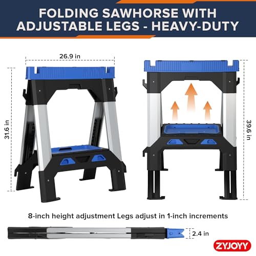 ZYJOYY Adjustable Height Saw Horses