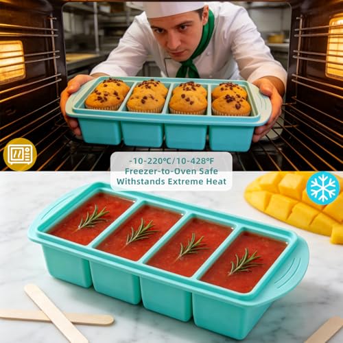 Bandejas de silicona con tapa para congelar 2 pack miniatura 3