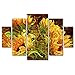 Four Sunflowers by Mandy Budan 5 Panel Art Set